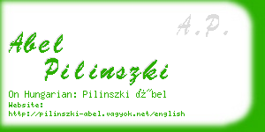 abel pilinszki business card